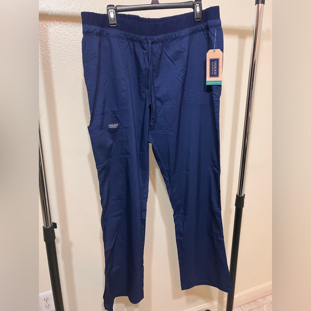 Cherokee Women's Navy Blue Flare Leg/Drawstring Scrub Pant